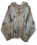 Balenciaga Tattoo Zip-Up Hoodie Grey