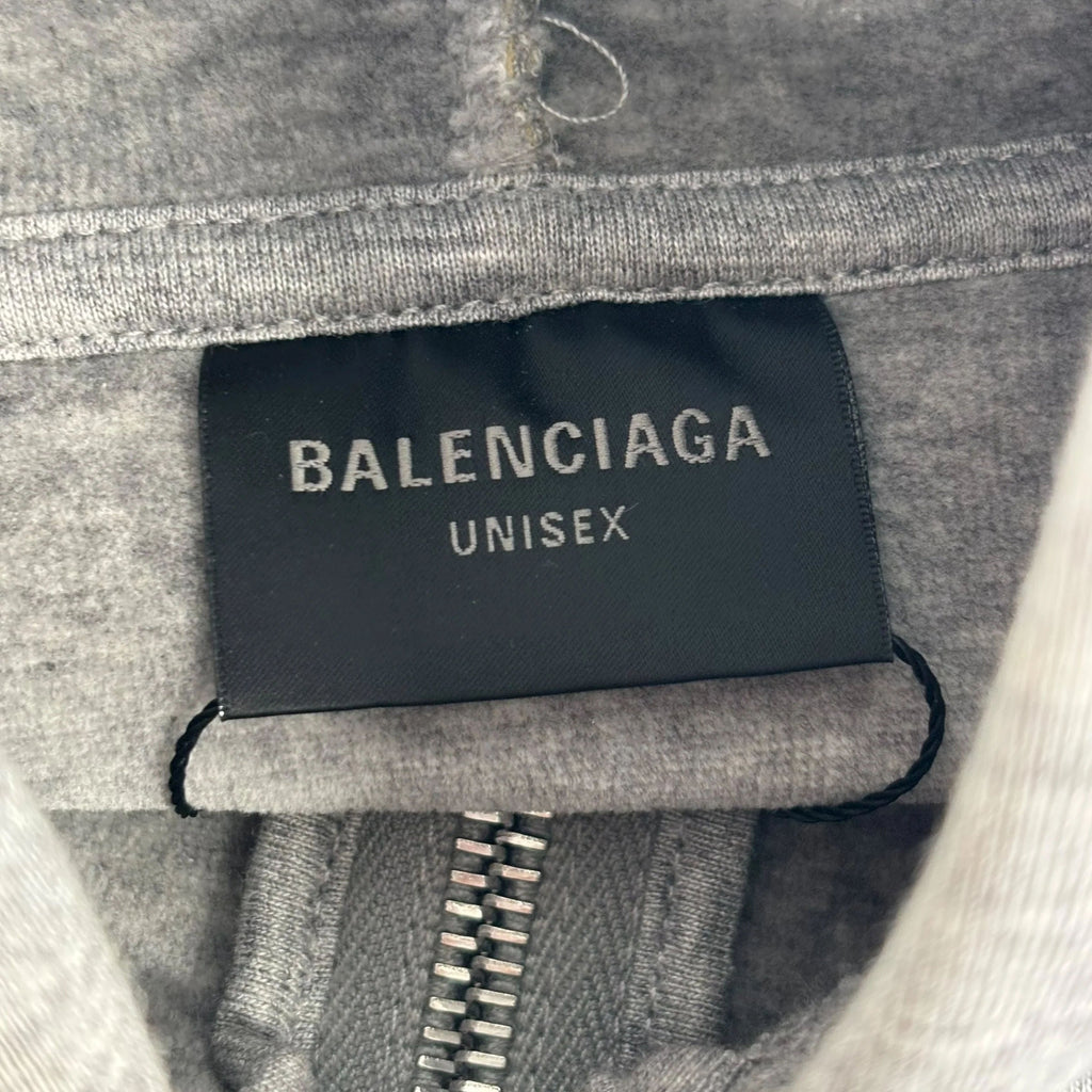 Balenciaga Gray & Black Technical Jersey Hoodie "Grey"