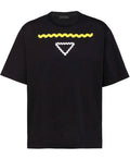 Prada Triangle Print Cotton T Shirt