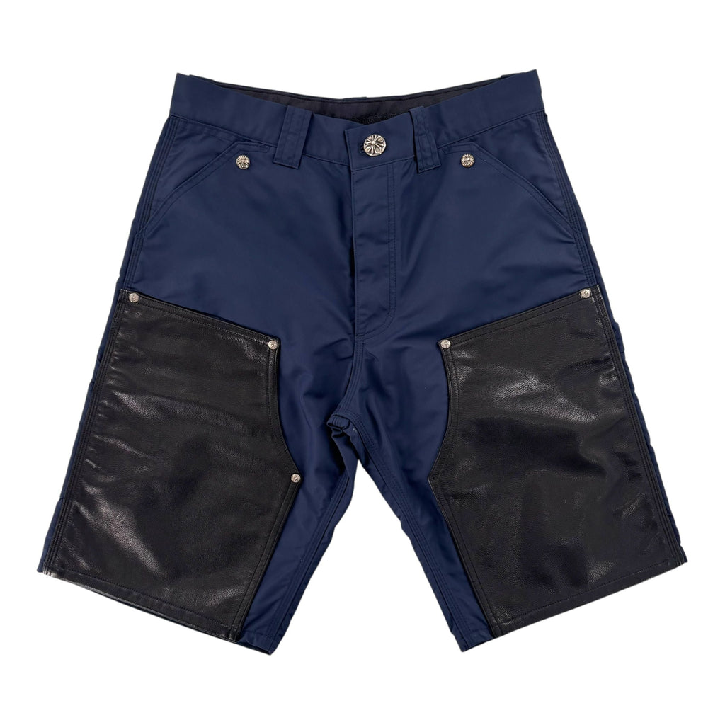 Chrome Hearts Single Patch Nylon Carpenter Shorts Navy (Missing Rivet)