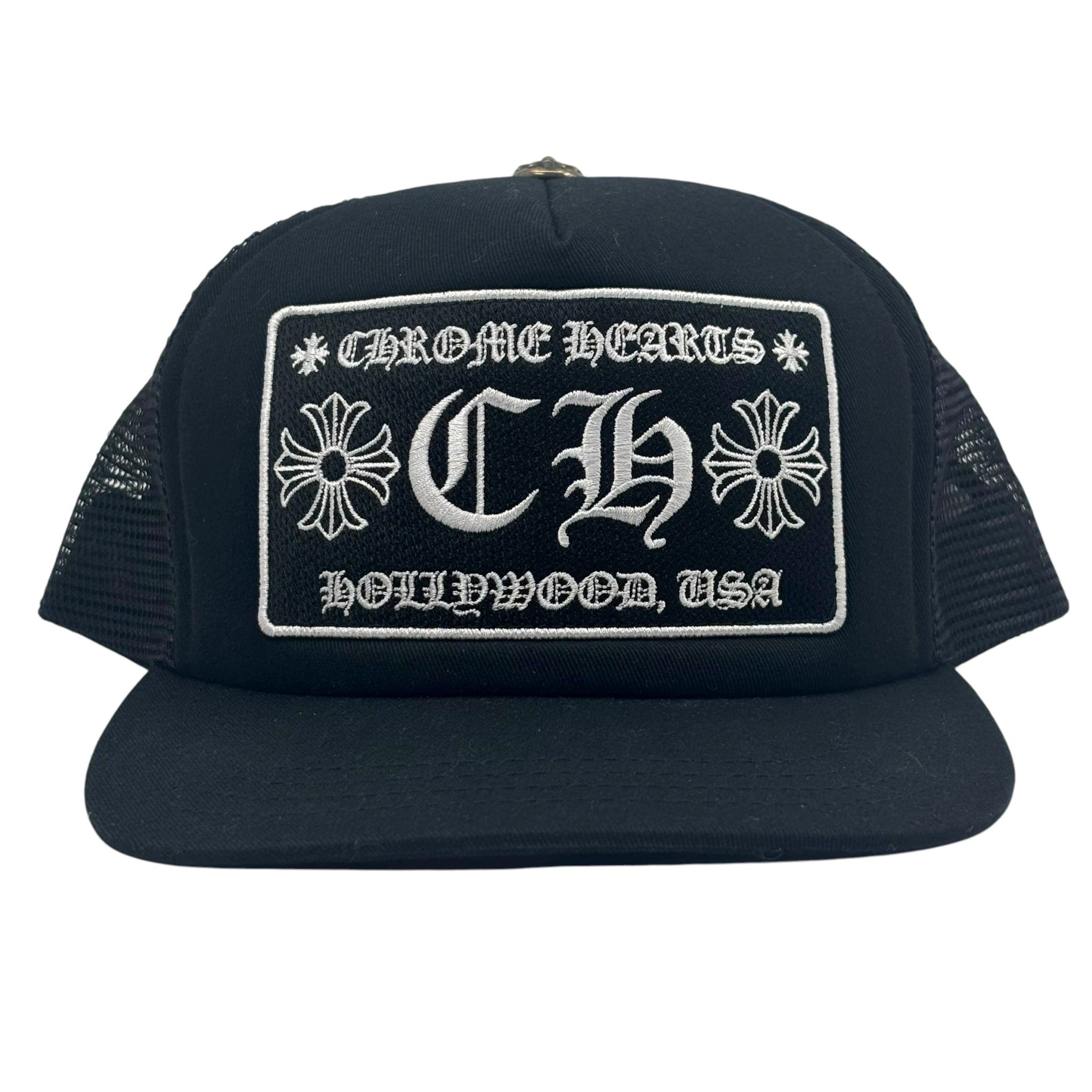 Chrome Hearts CH Hollywood Trucker Hat Black/Black