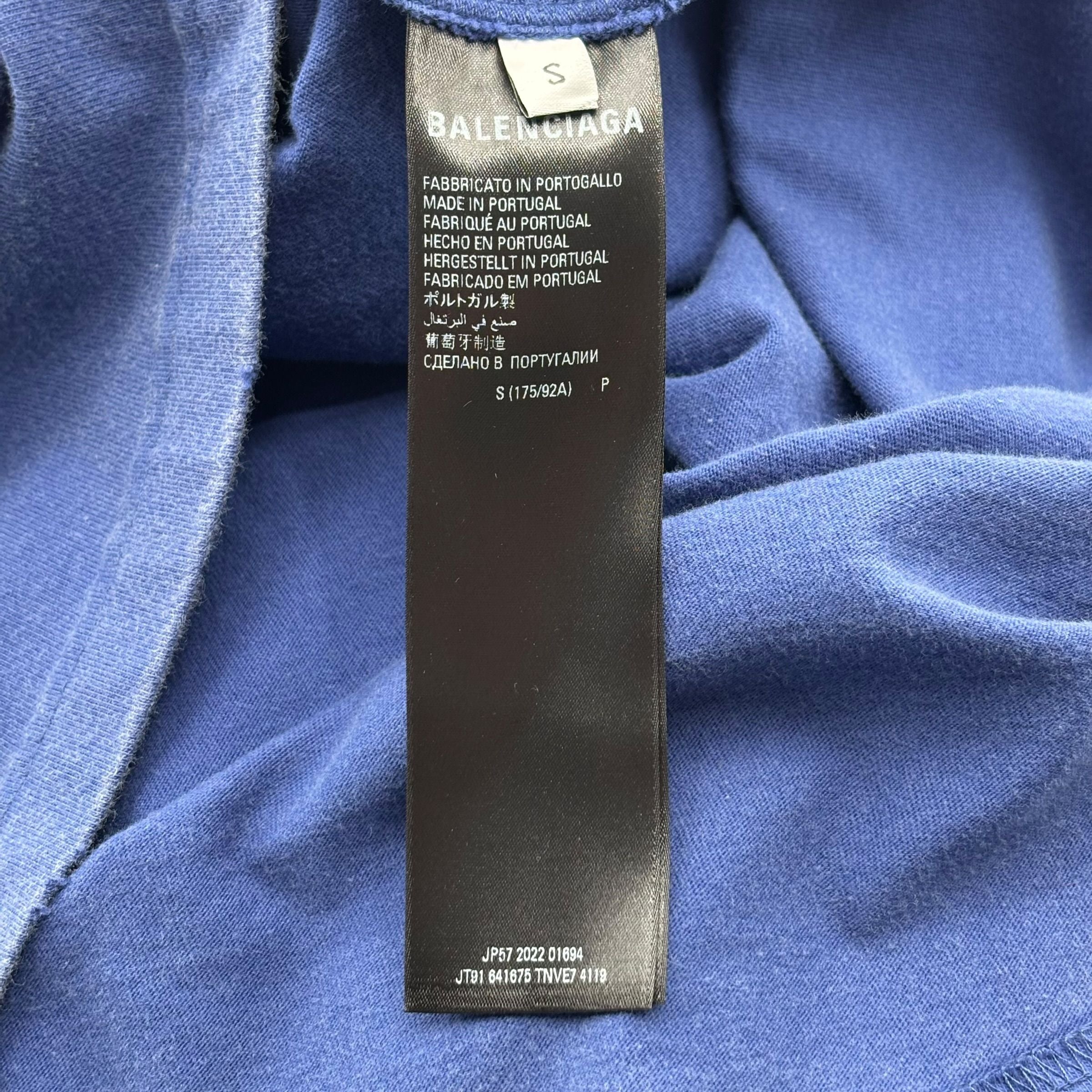 Balenciaga Political Campaign Large Fit T-Shirt Pacific Blue/White