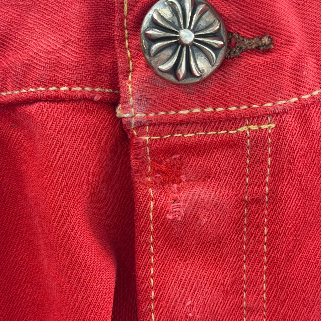 Chrome Hearts 16 Patch Jeans Red