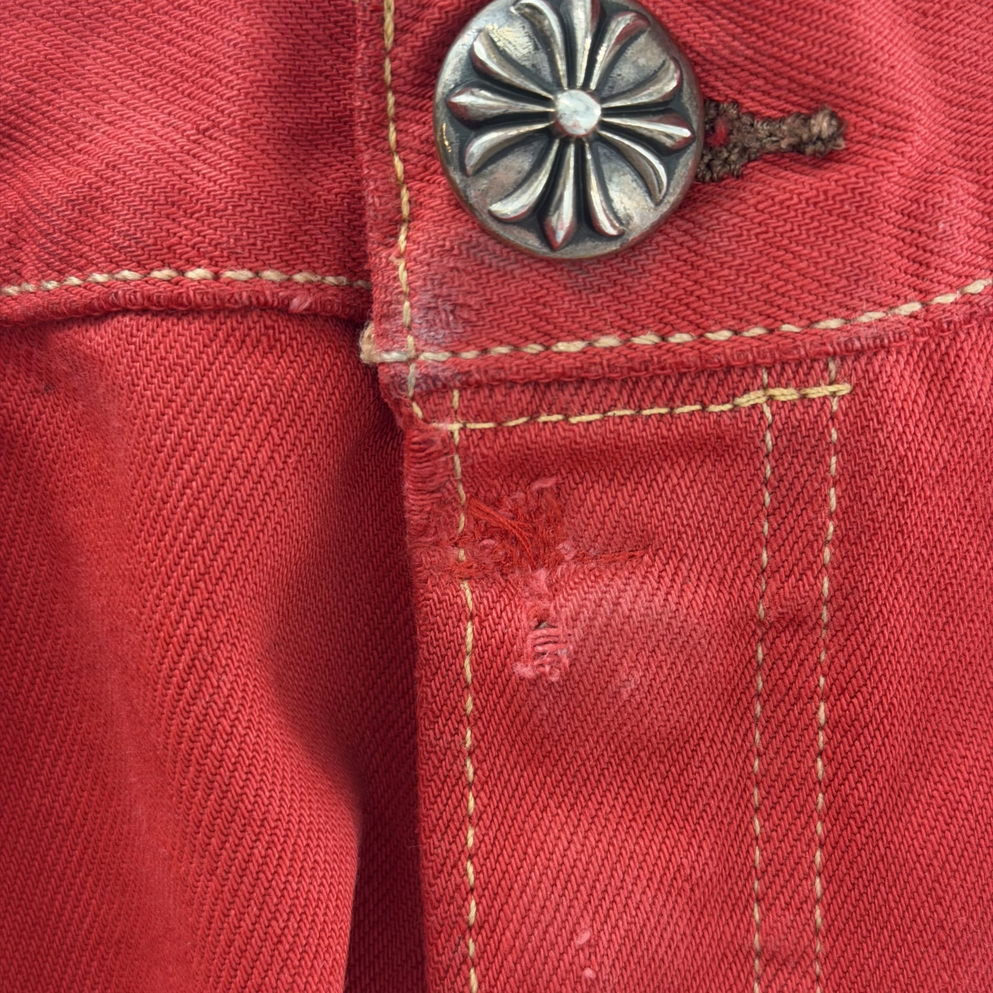 Chrome Hearts 16 Patch Jeans Red