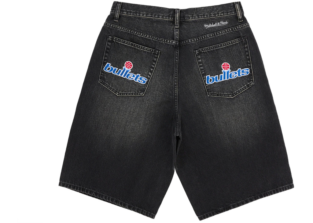 Supreme Mitchell & Ness Washington Bullets Baggy Denim Short Black