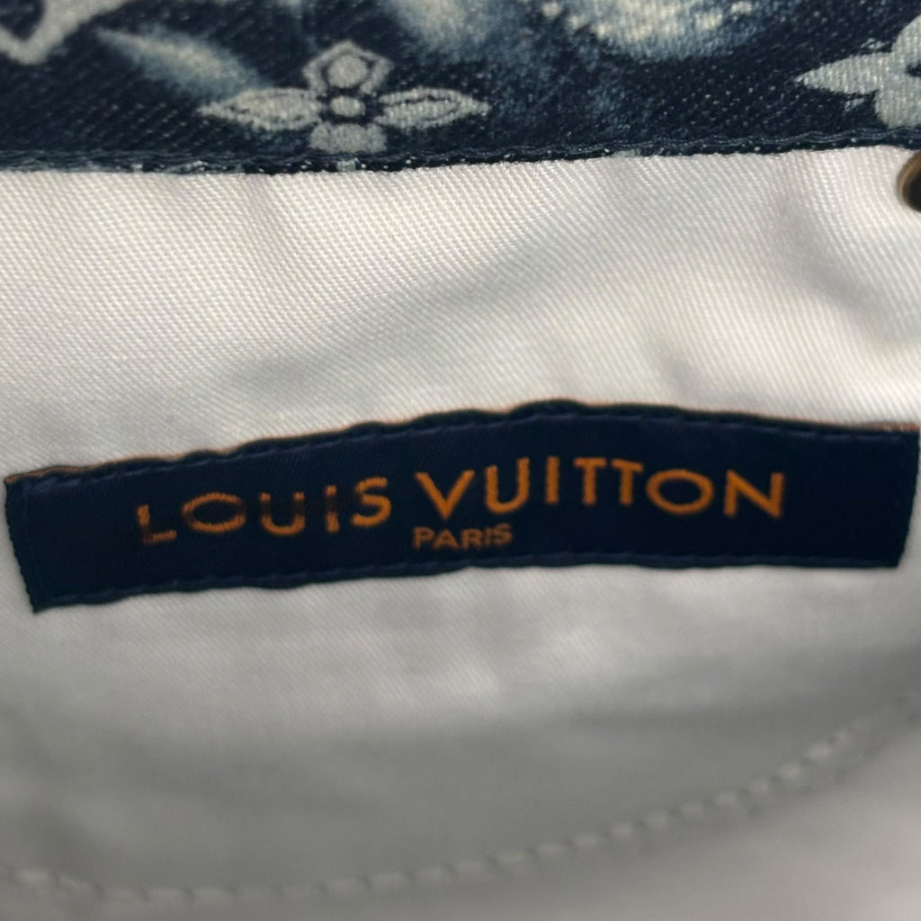 Louis Vuitton Bleached Bandana Monogram Denim Shorts Blue