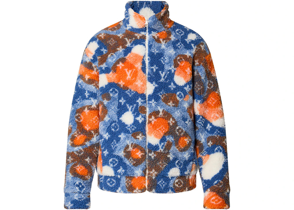 Louis Vuitton Jacquard Camo Fleece Jacket Blue/Orange/White