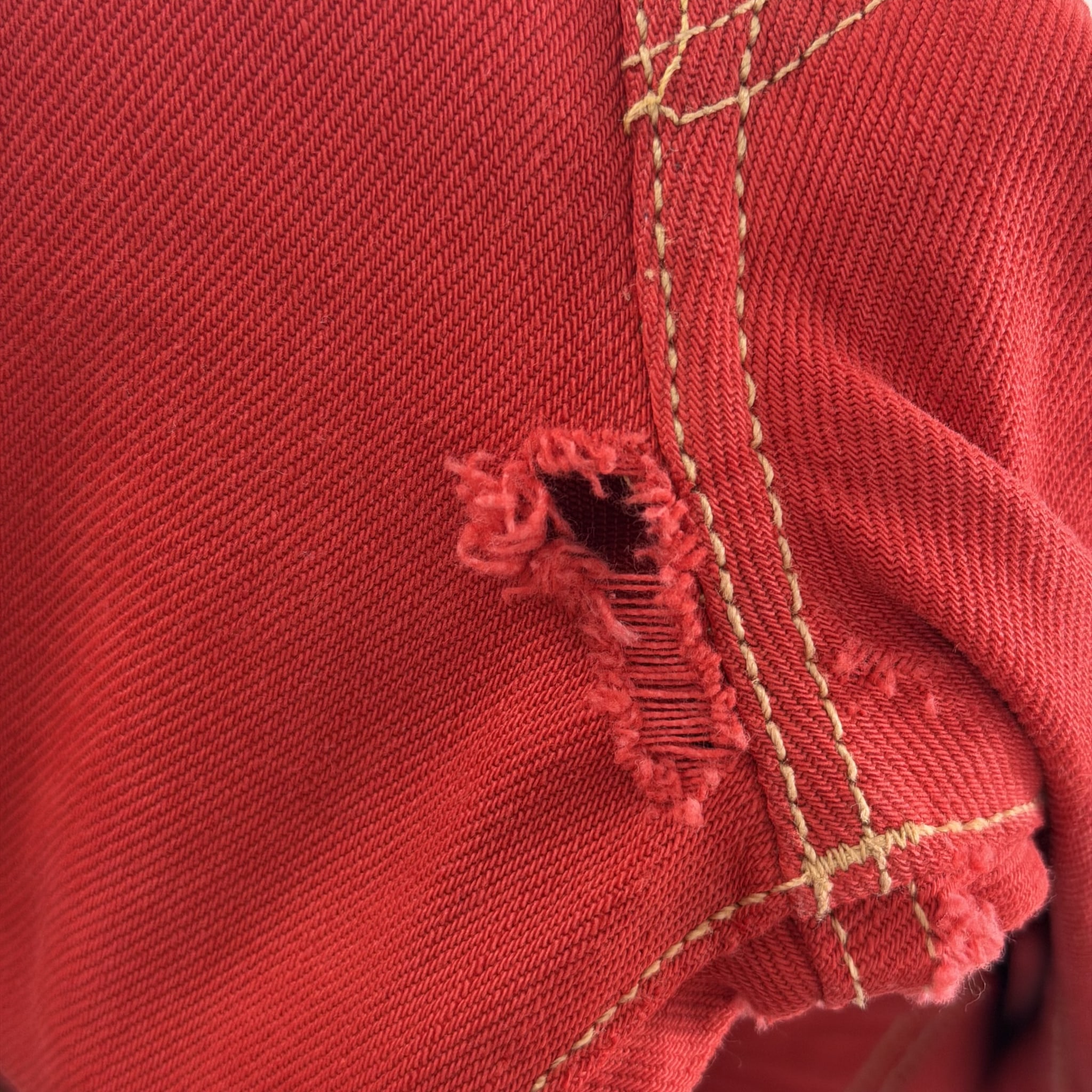 Chrome Hearts 16 Patch Jeans Red