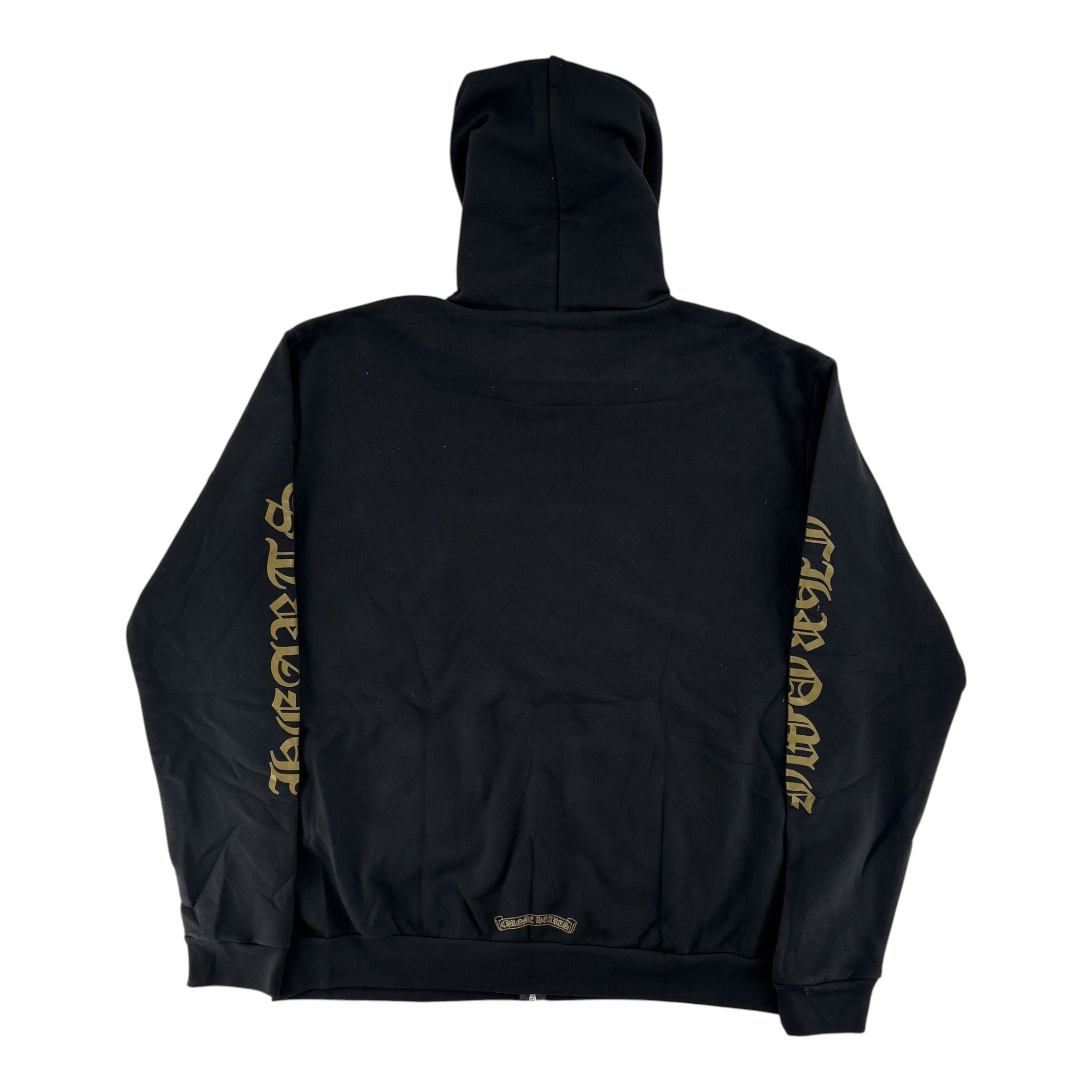 Chrome Hearts Vertical Logo Zip Up Hoodie Black/Army Green