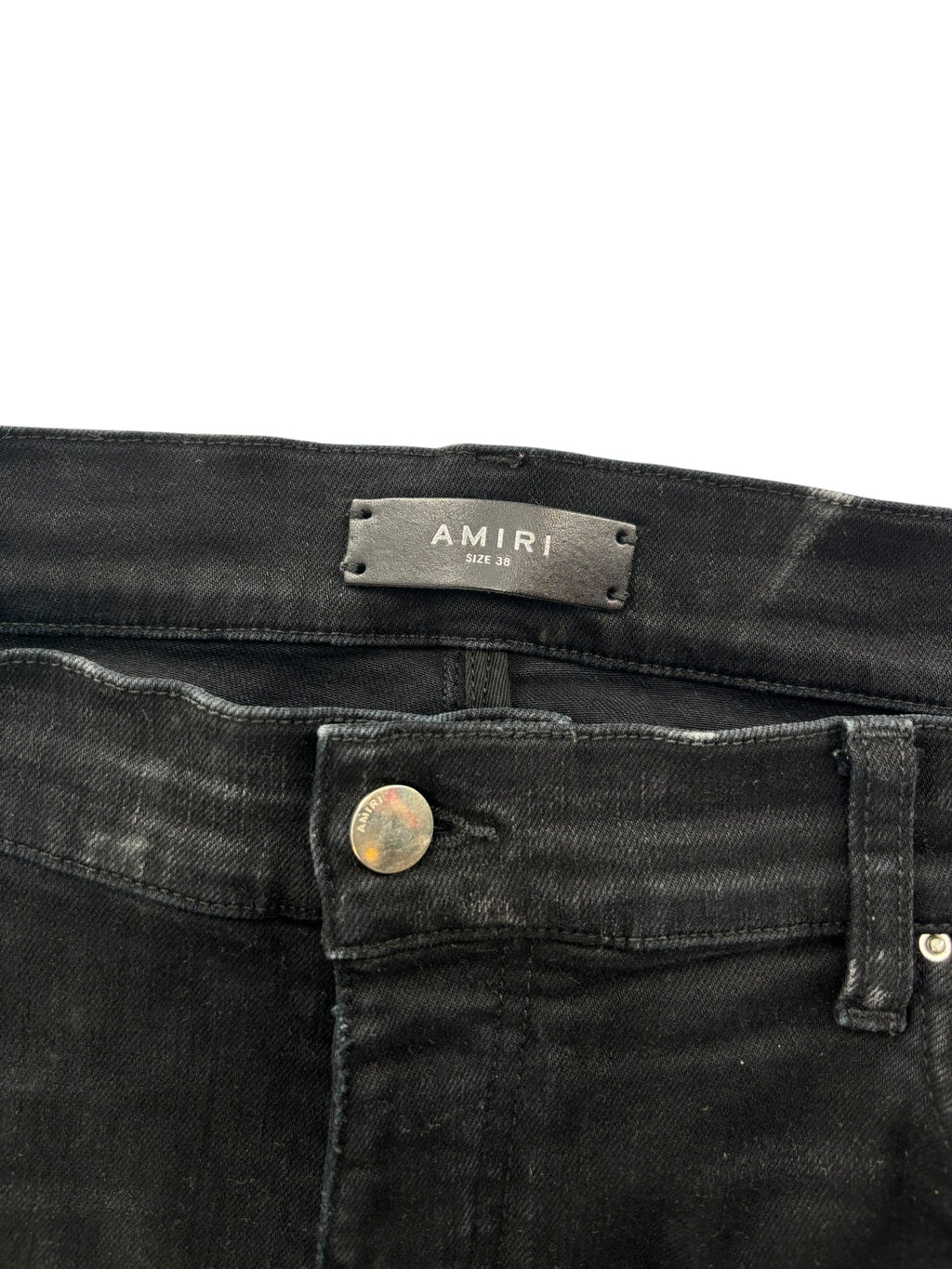 Amiri Camo Bone Jeans Aged Black