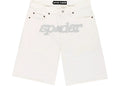 Sp5der V3 Logo Denim Short White