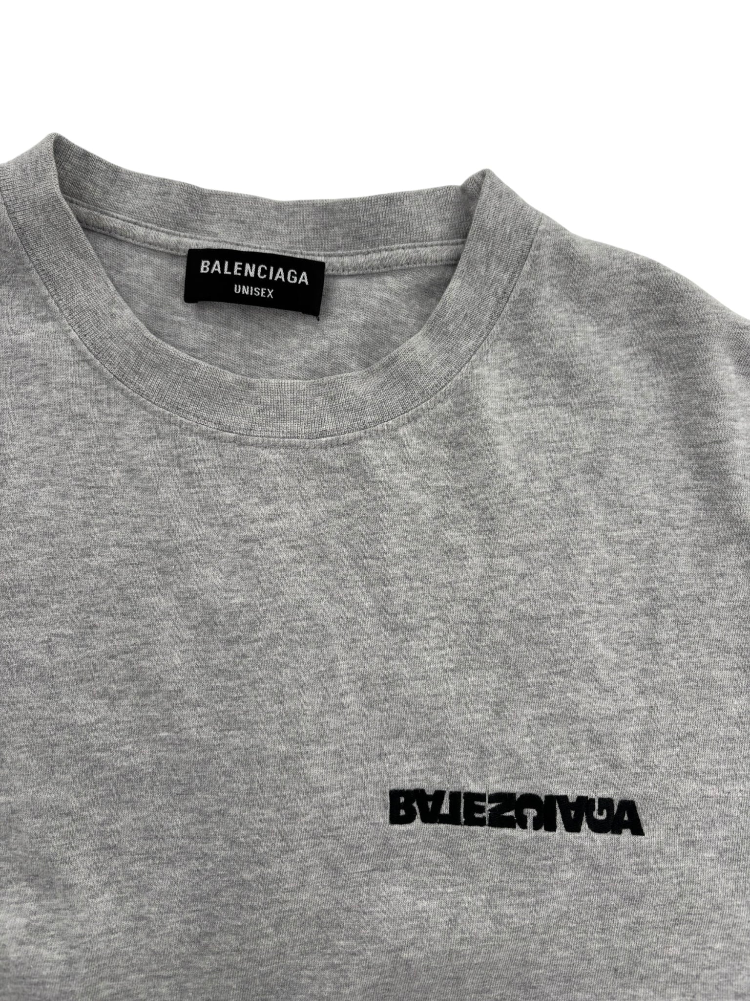Balenciaga Turn Slit Tee Grey