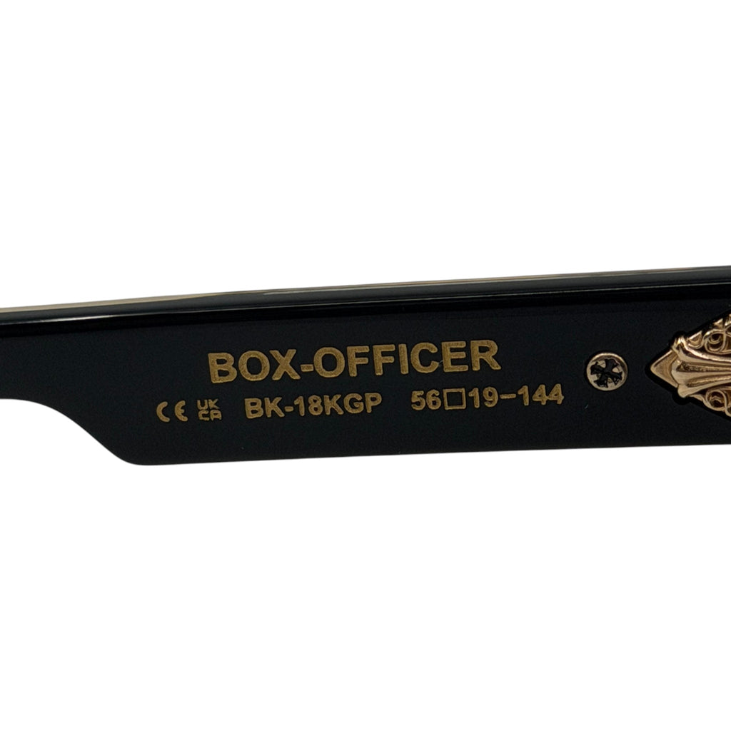 Chrome Hearts Box Officer Sunglasses Black Gold