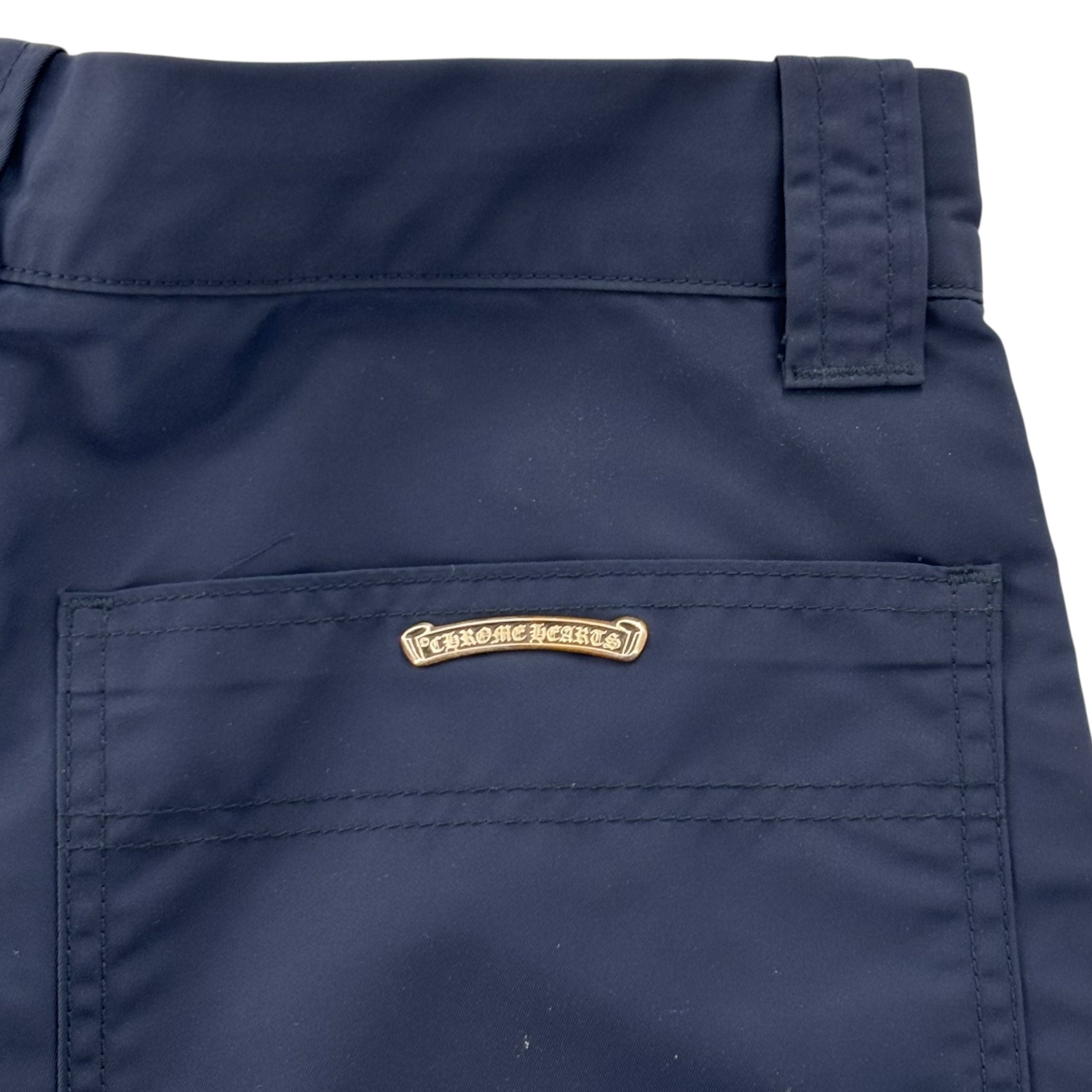 Chrome Hearts Single Patch Nylon Carpenter Shorts Navy (Missing Rivet)
