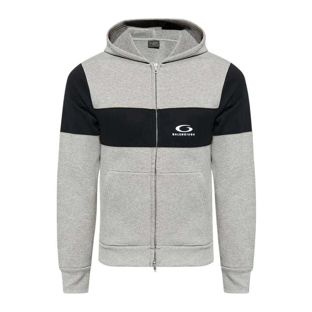 Balenciaga Gray & Black Technical Jersey Hoodie "Grey"
