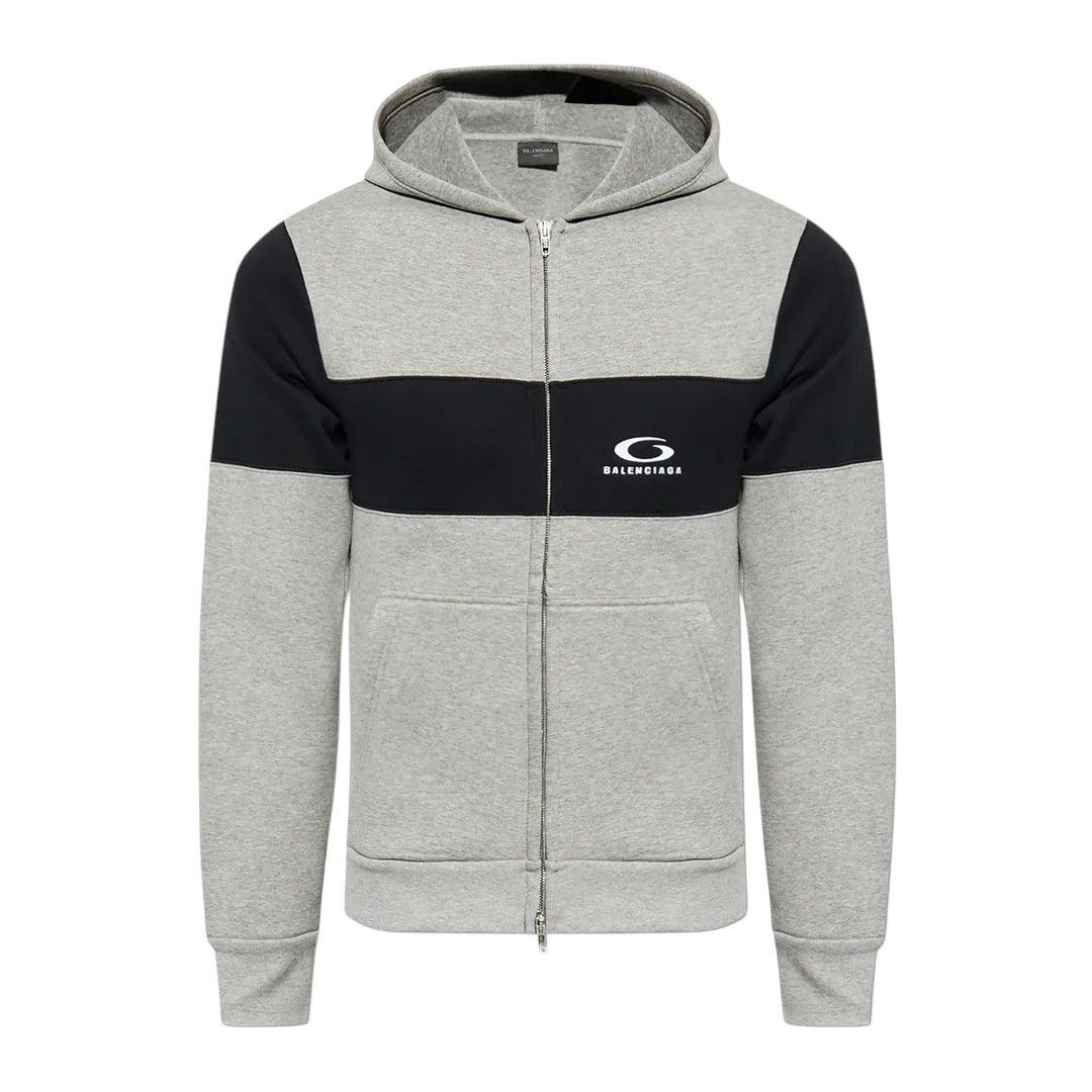 Balenciaga Gray & Black Technical Jersey Hoodie "Grey"