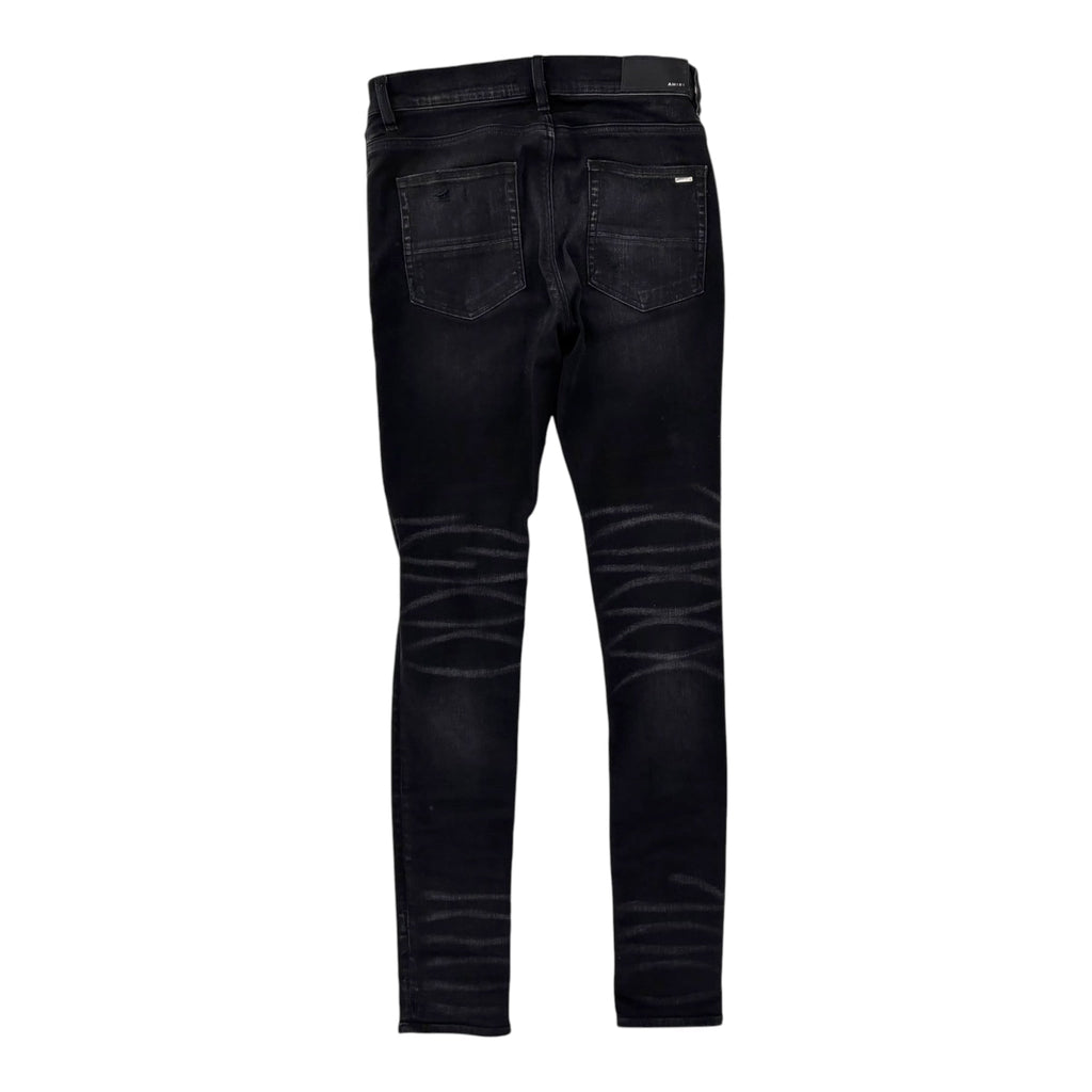 Amiri Cheetah Ribbed Denim Black