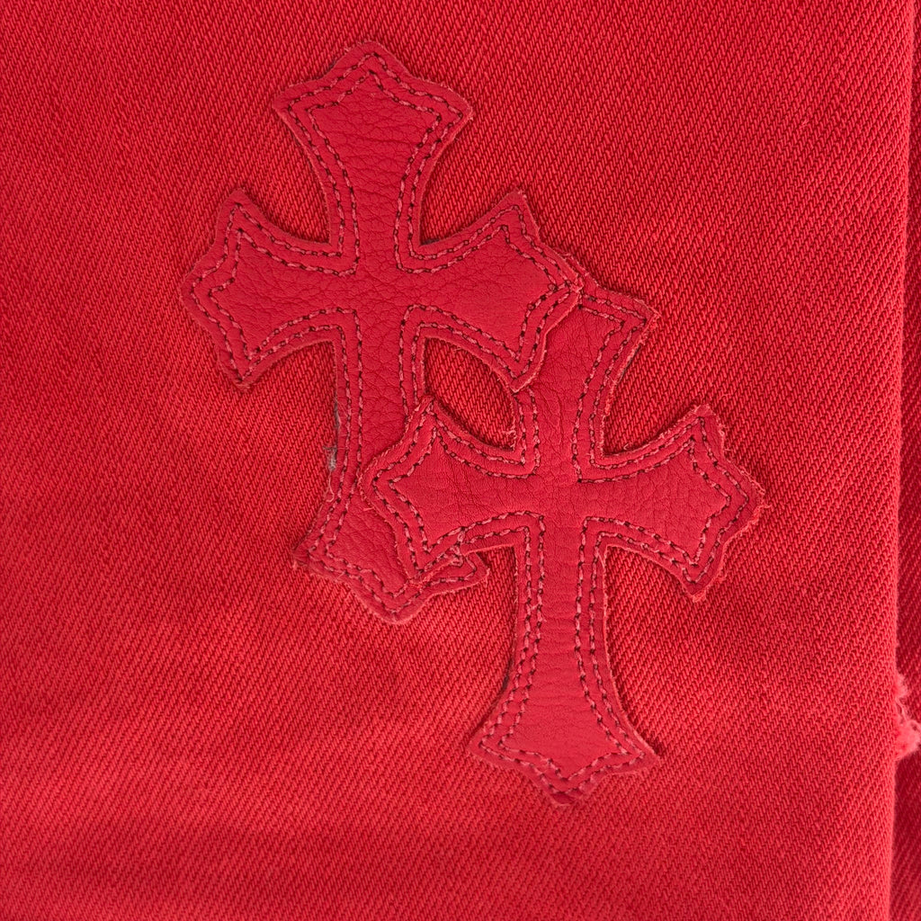 Chrome Hearts 16 Patch Jeans Red