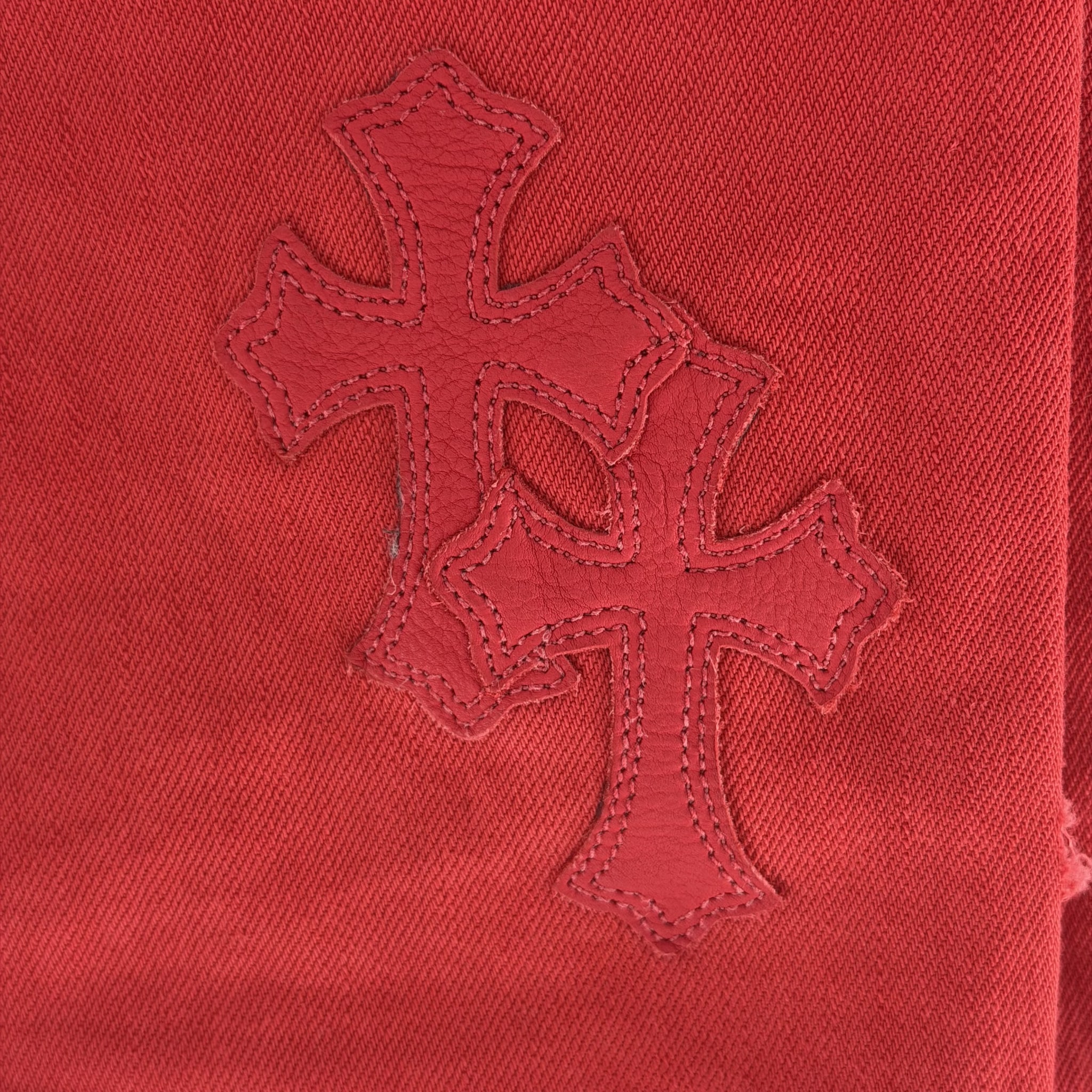 Chrome Hearts 16 Patch Jeans Red