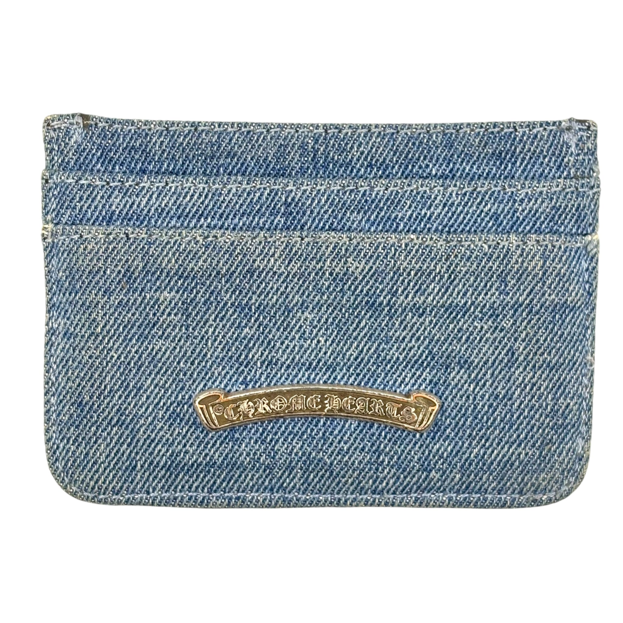 Chrome Hearts Double Side Cross Patch Denim Card Case
