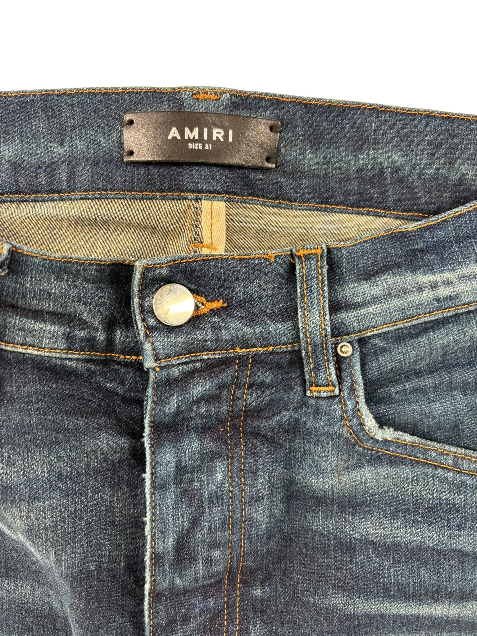 Amiri Bandana Artpatch Jeans Blue