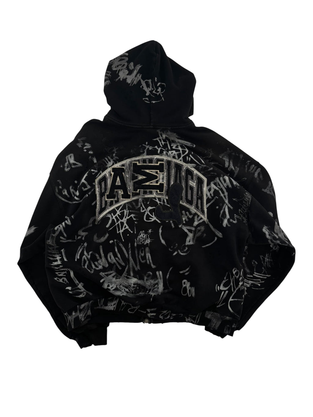 Balenciaga Skater Zip-Up Hoodie Black