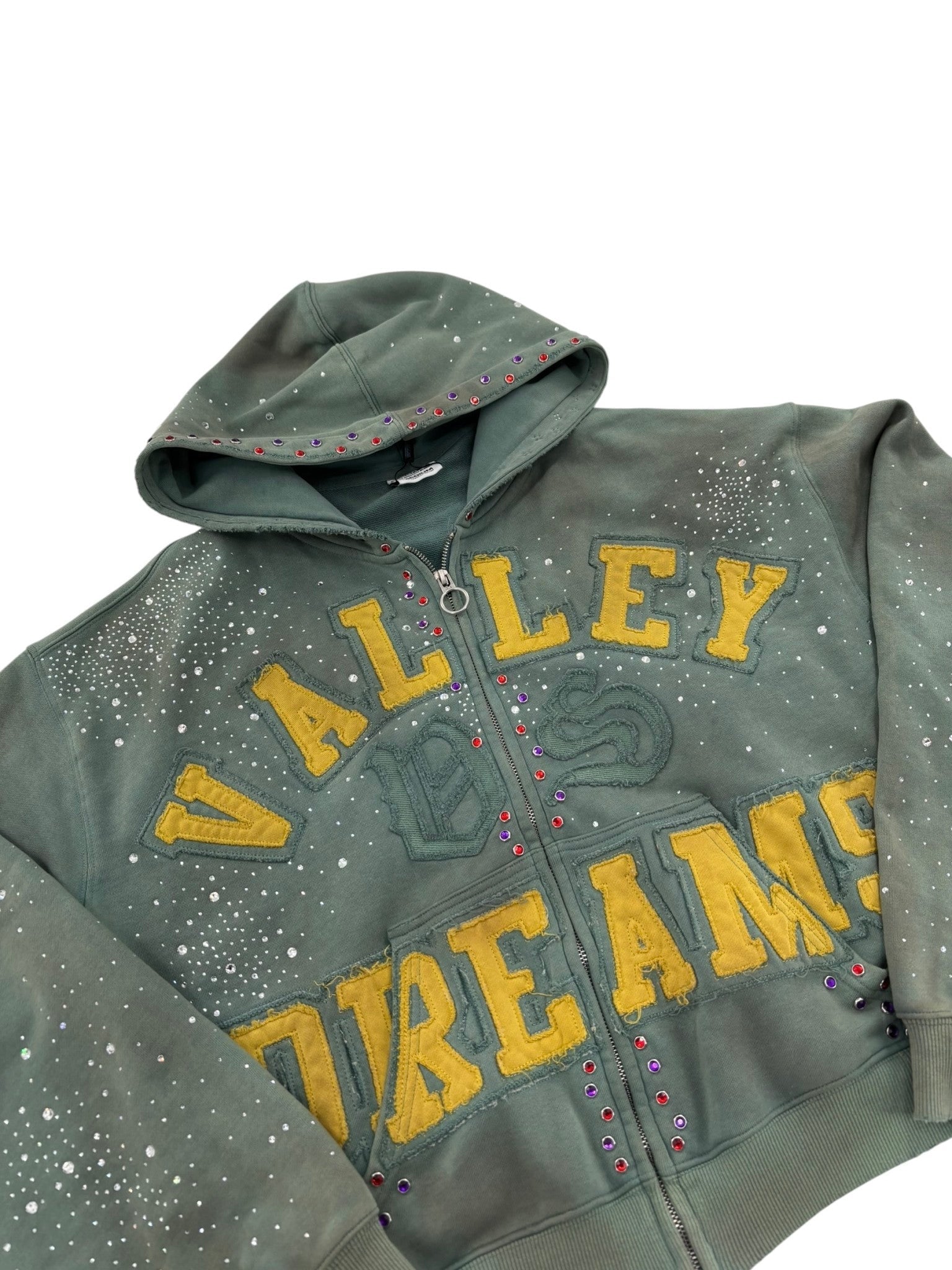 Vale Forever Bank Zip Up Hoodie Dark Mint