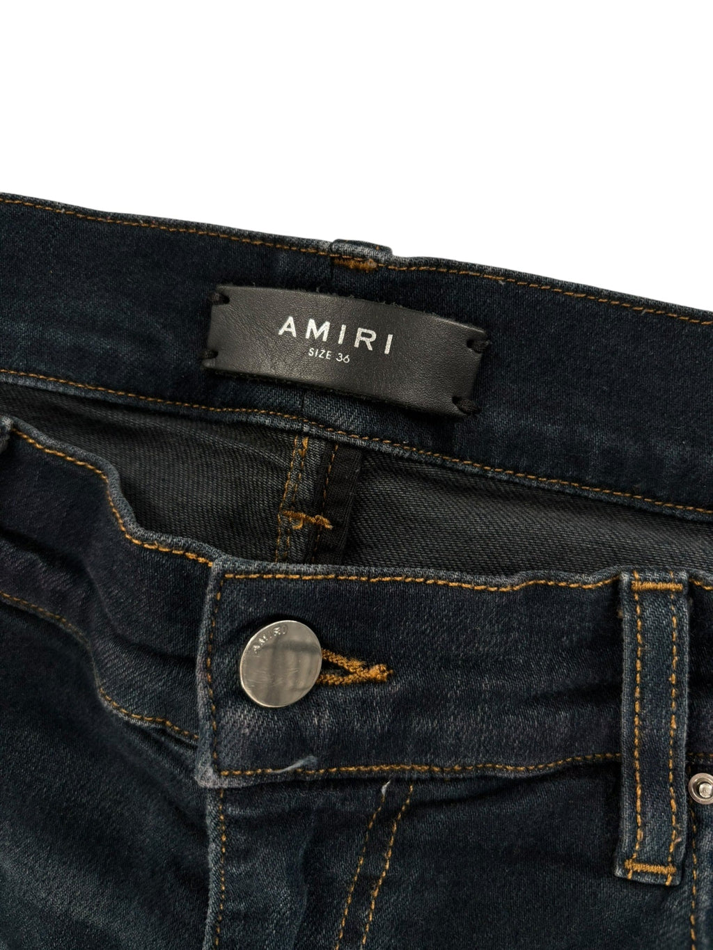 Amiri MX1 Leather Patch Jeans Deep Indigo/Black