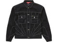 Supreme Radial Embroidered Denim Trucker Jacket Black