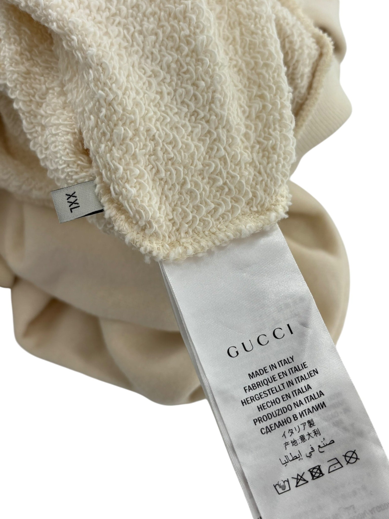 Gucci Logo Hoodie Cream