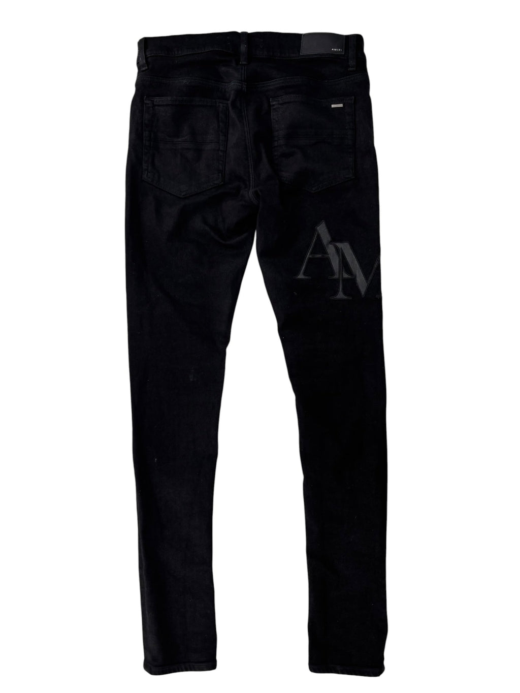 Amiri Script Logo Patch Denim Black