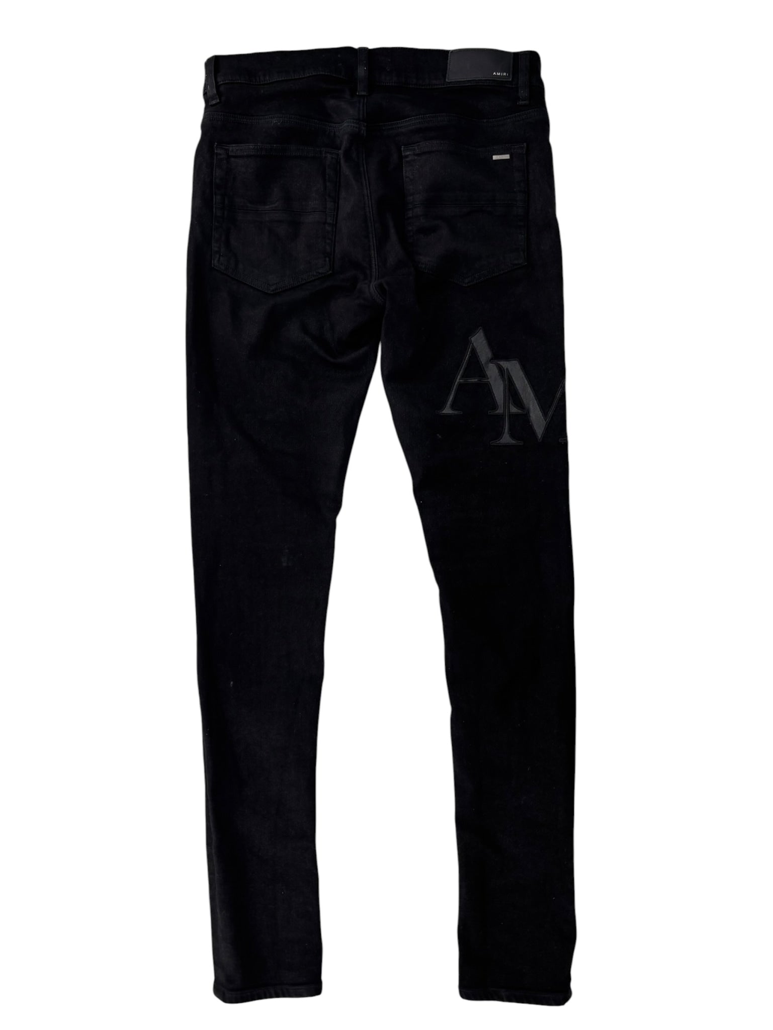 Amiri Script Logo Patch Denim Black