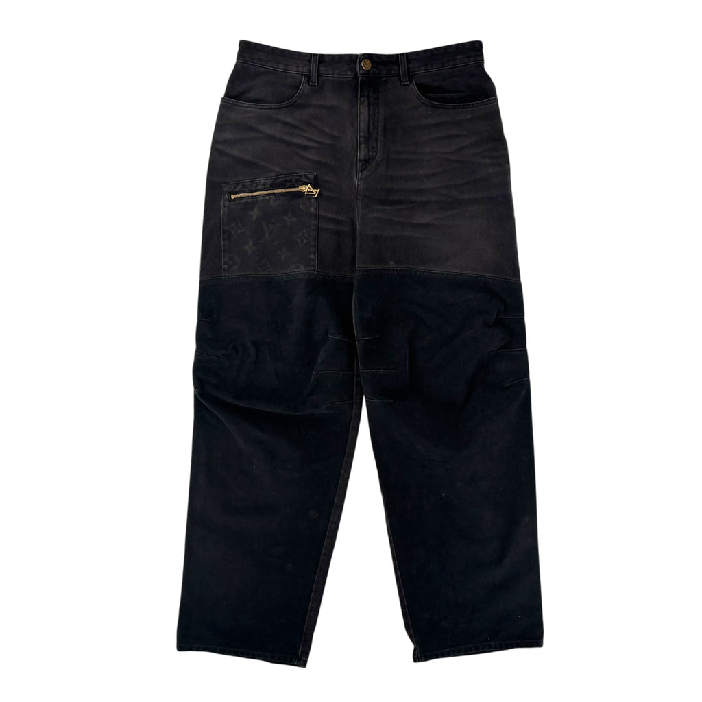 Louis Vuitton Black Monogram Workwear Pants Black