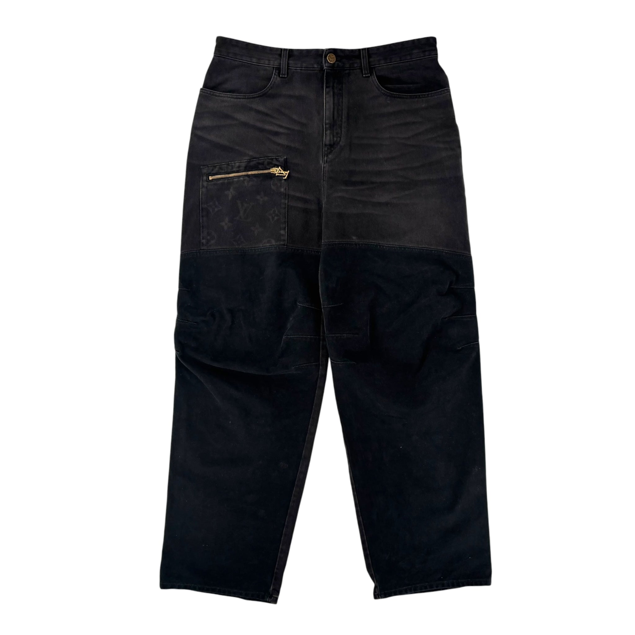 Louis Vuitton Black Monogram Workwear Pants Black