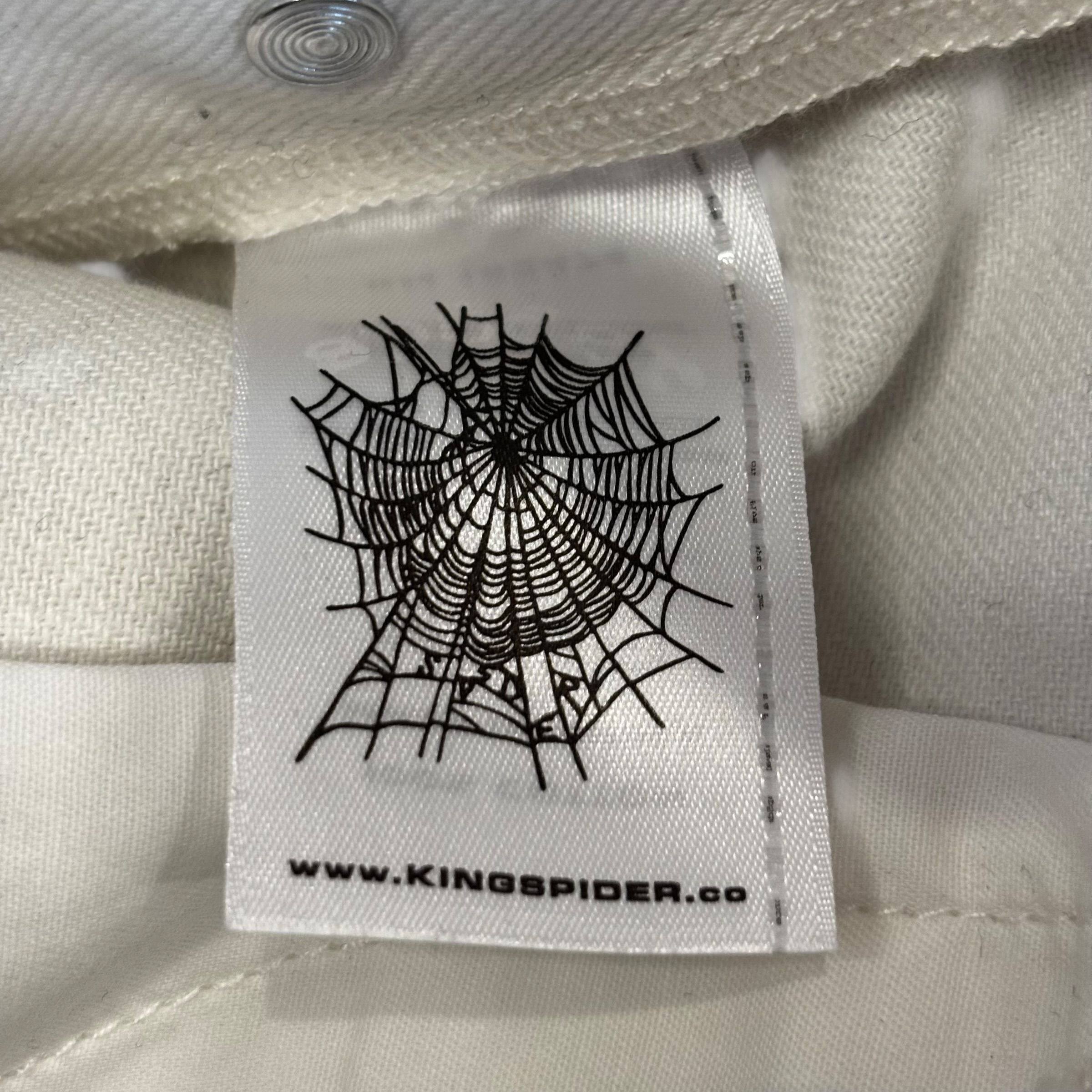 Sp5der V3 Logo Denim Short White