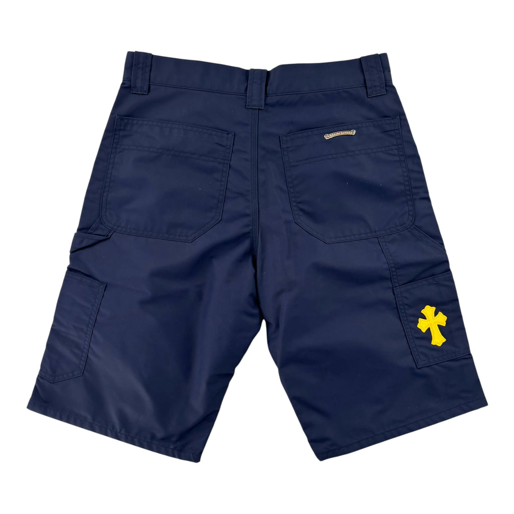 Chrome Hearts Single Patch Nylon Carpenter Shorts Navy (Missing Rivet)