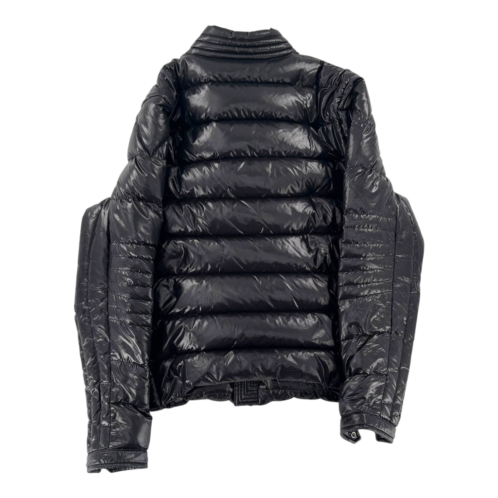 Moncler Logo Zip Puffer Coat Black