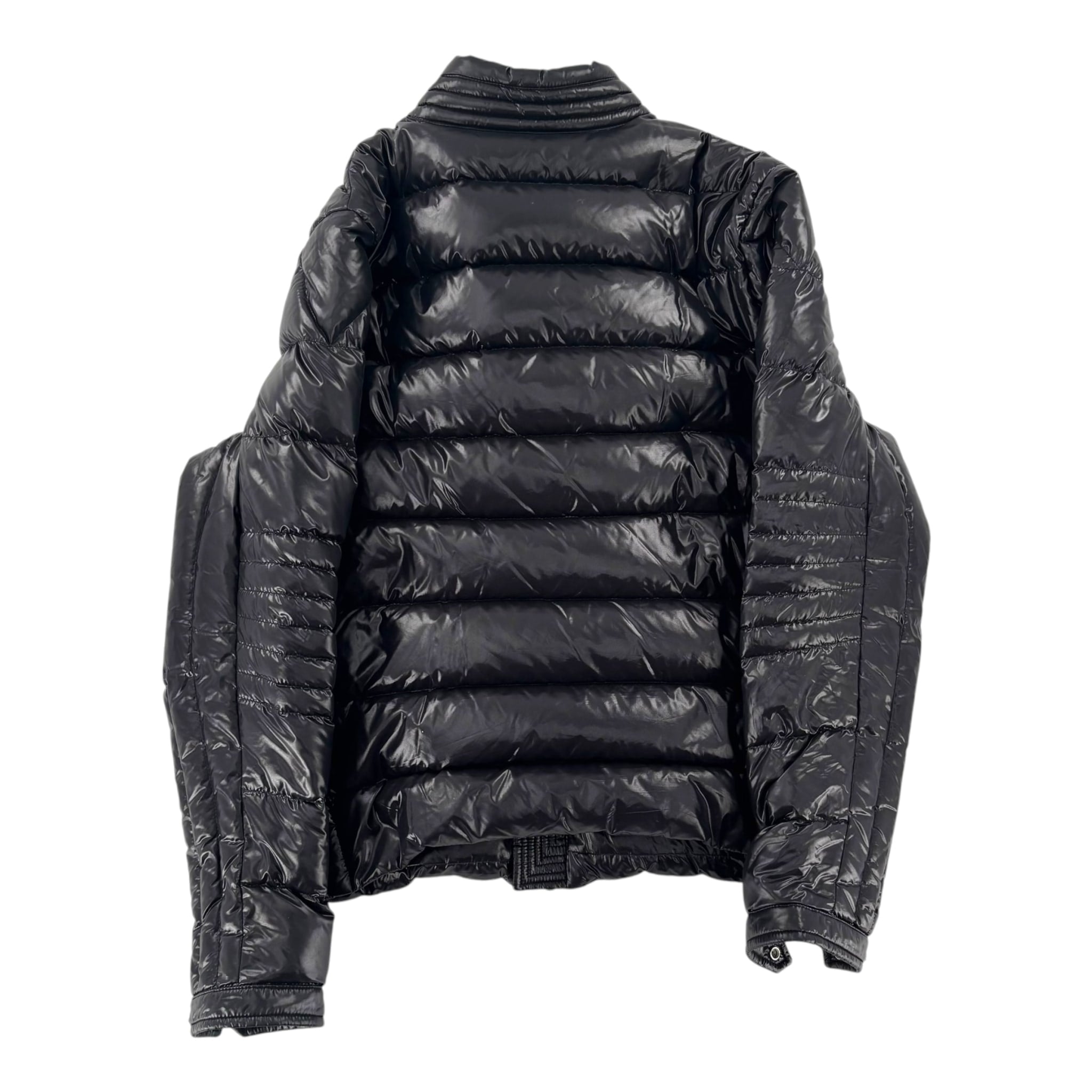 Moncler Logo Zip Puffer Coat Black