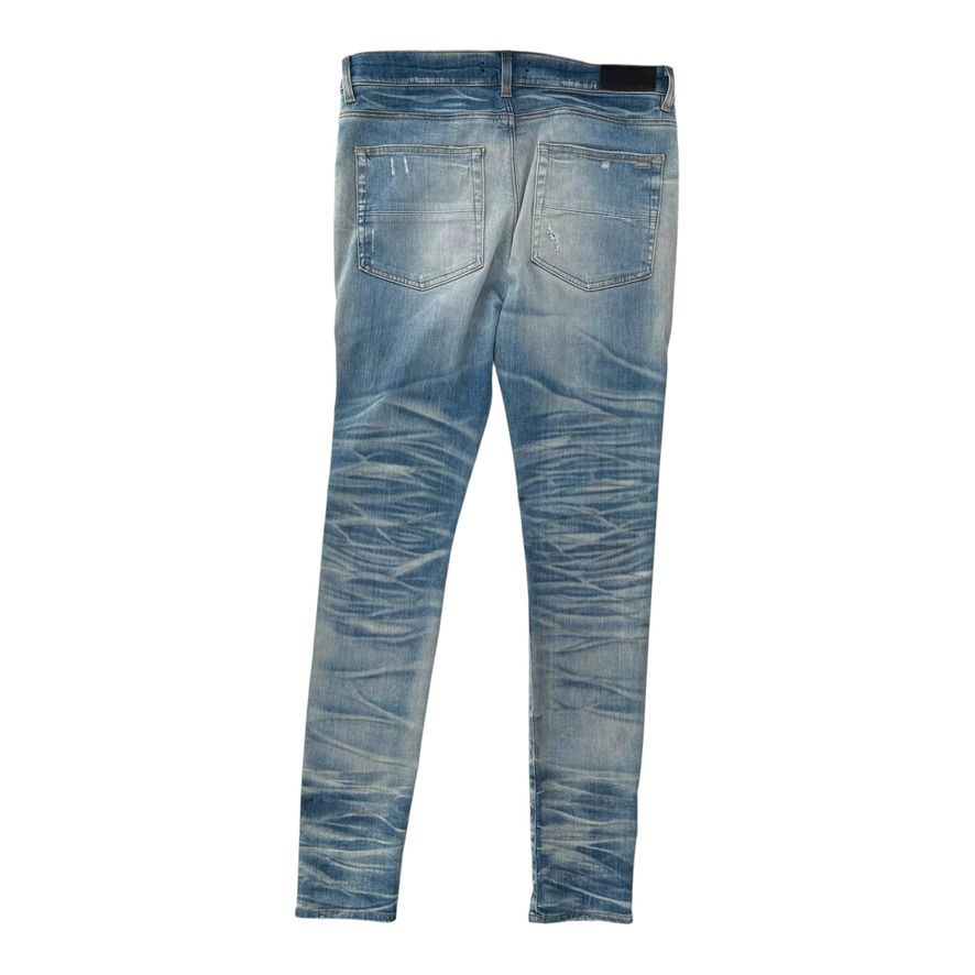 Amiri MX1 Blue Jeans Black Ribbed
