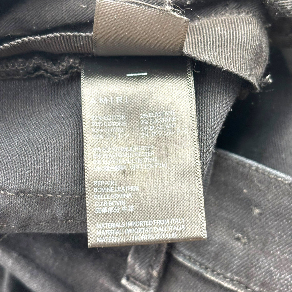 Amiri Cheetah Ribbed Denim Black