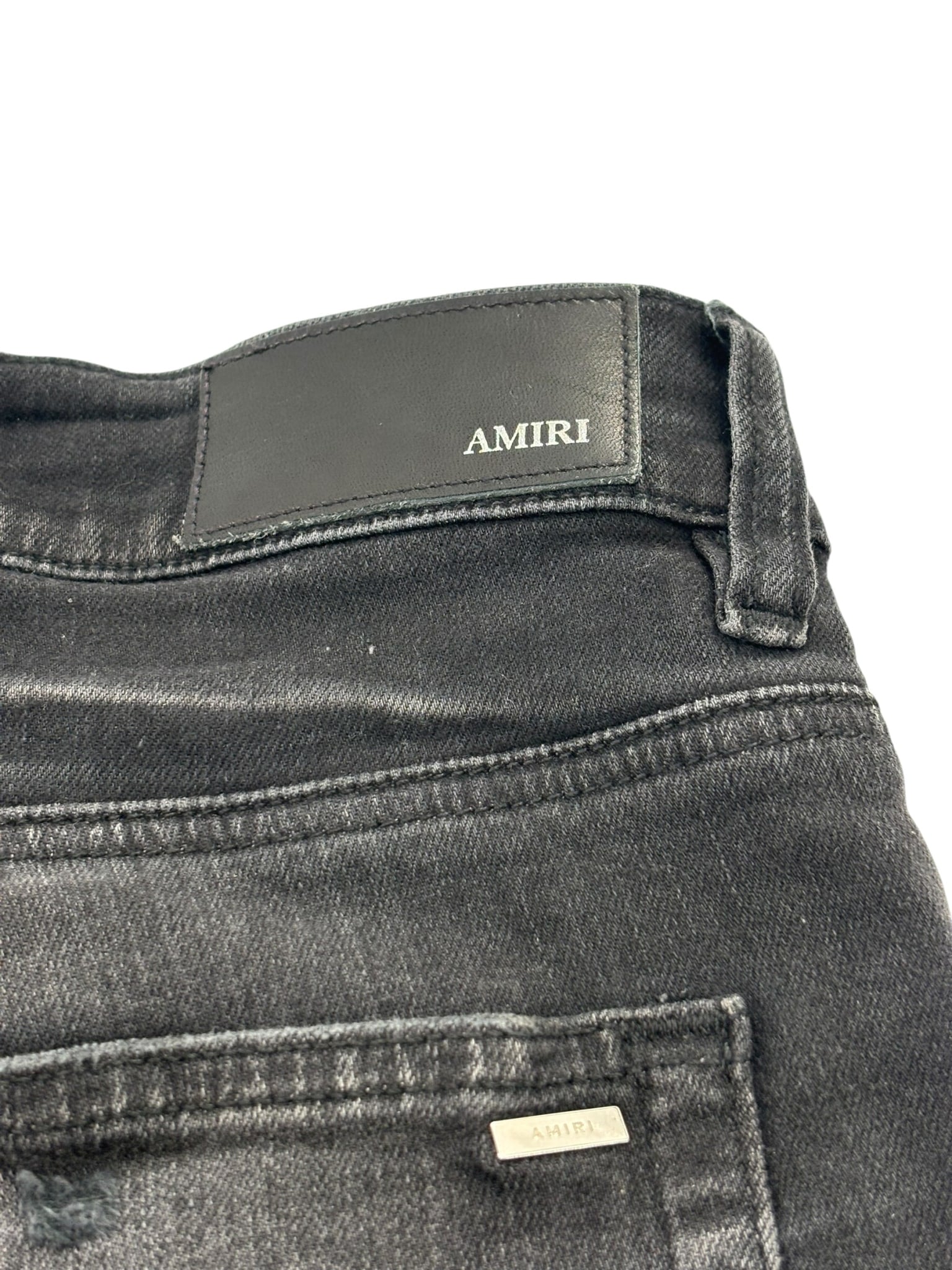 Amiri Multi Logo Patch Denim Black