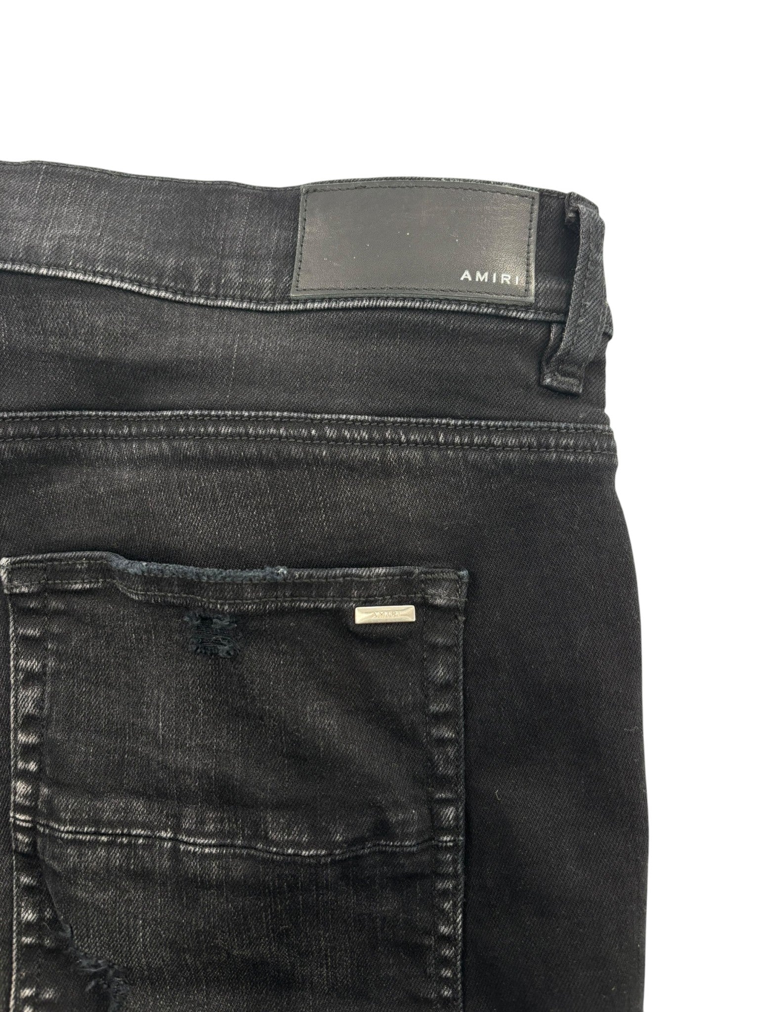AMIRI MX1 Bandana Destroyed Skinny Fit Jeans Black/Brown