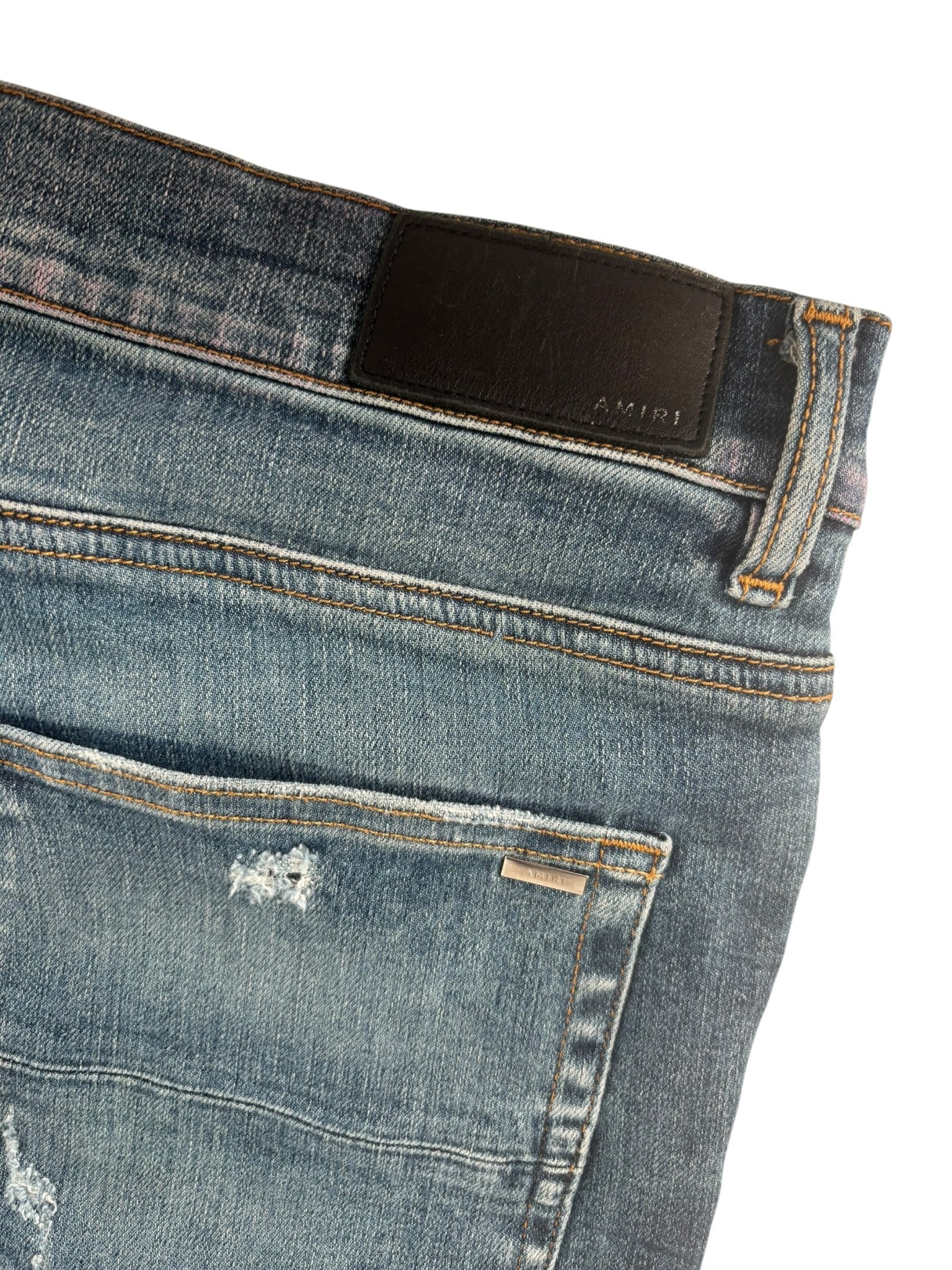 Amiri MX1 Leather Patch Jeans Blue/Black