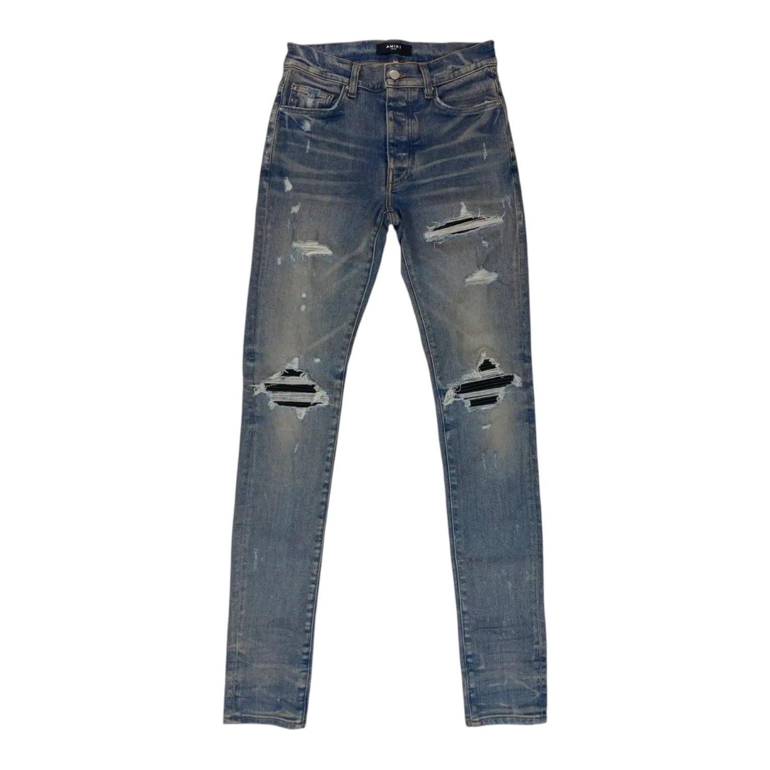 Amiri MX1 Leather Patch Jeans Blue/Black