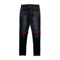 Amiri MX1 Suede Patch Jeans Black/Red