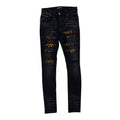 Amiri Cheetah Ribbed Denim Black