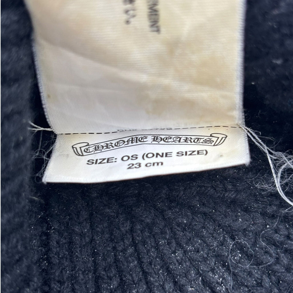 Chrome Hearts Matty Boy Silver Chomped Patch Cashmere Beanie