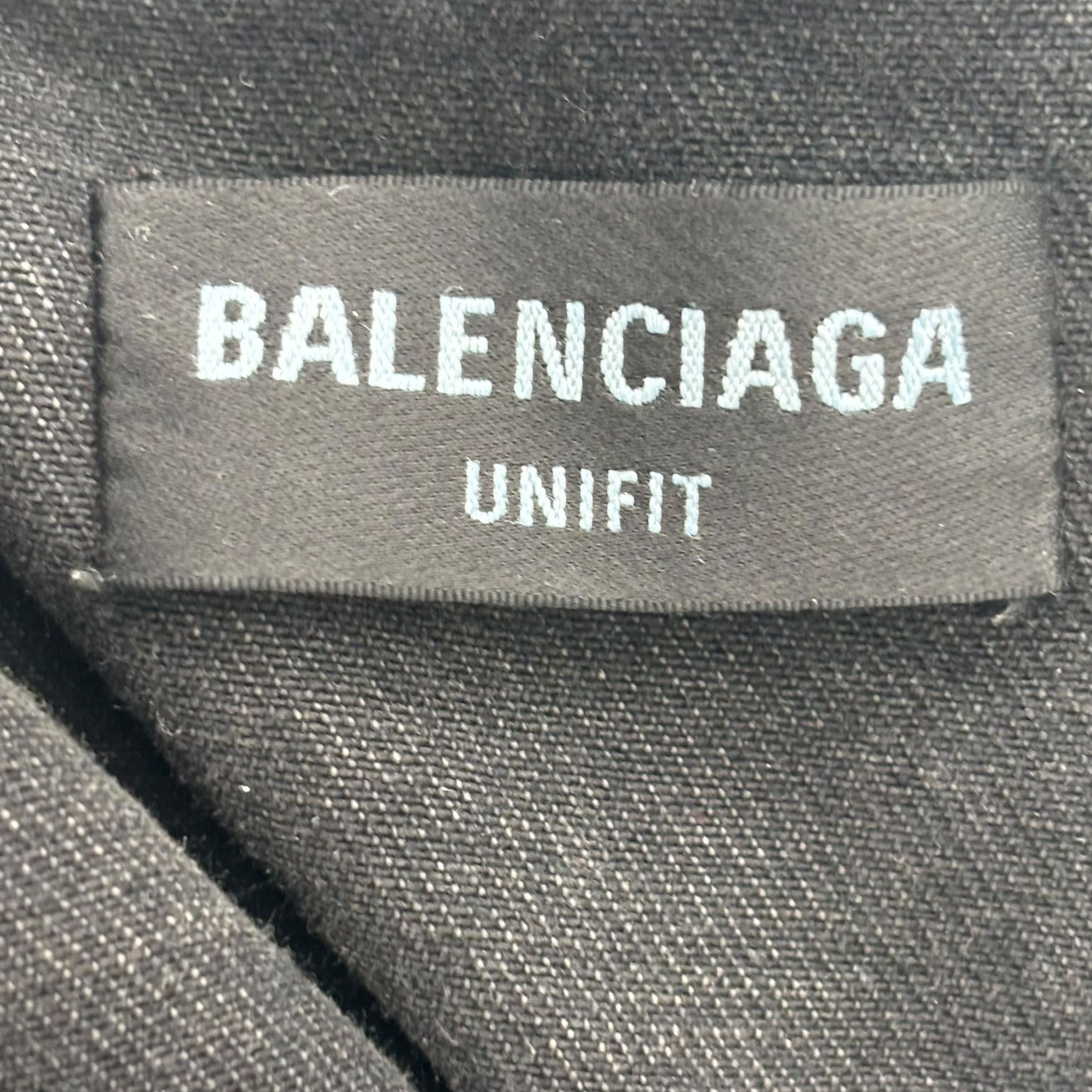 Balenciaga Spray Paint Logo Denim Jacket Black