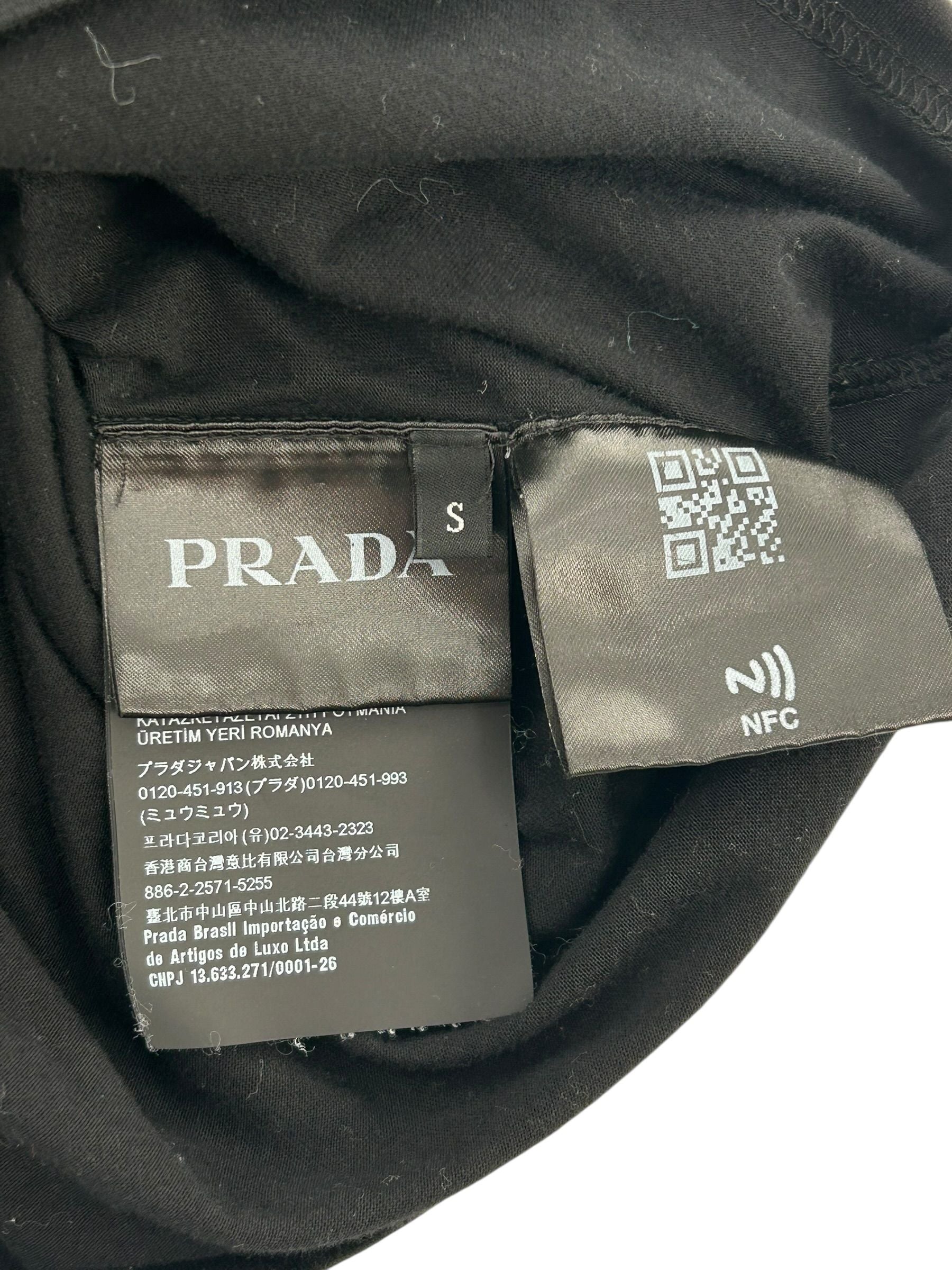 Prada Triangle Print Cotton T Shirt