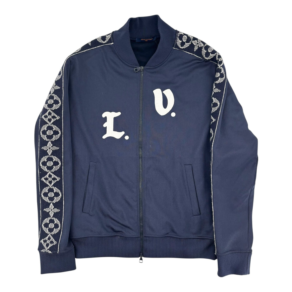 Louis Vuitton Flower Band Embroidered Track Jacket Navy
